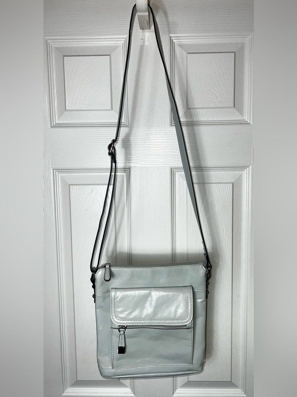 Giani Bernini Leather Purse Leather Crossbody Bag Crossbody Purse Light Blue Med